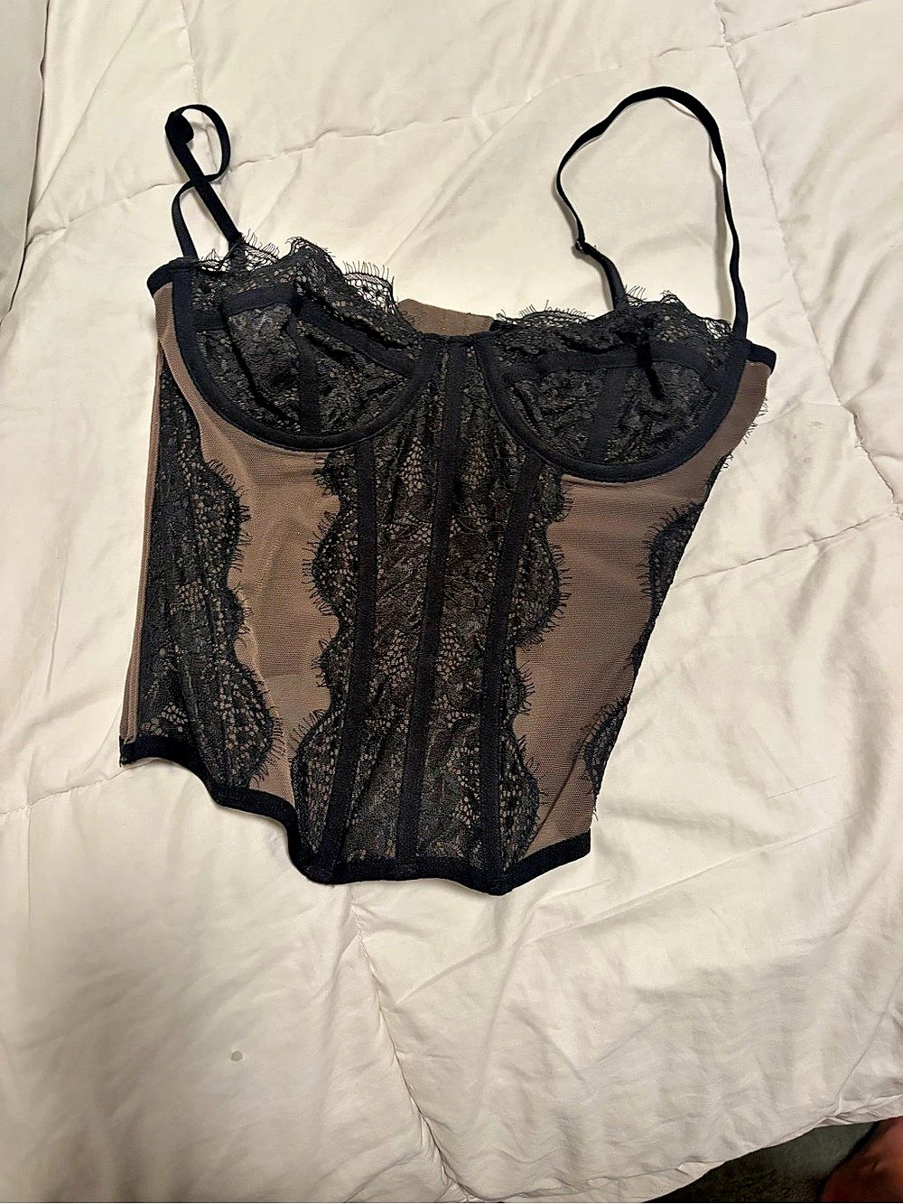 Black Lace Corset Top Like New